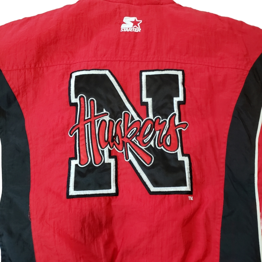 Nebraska Huskers Jacket Vintage Starter Pullover Collegiate Winter Coat Retro M - Picture 11 of 15